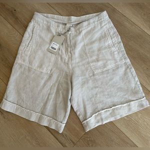 Women’s 10 Poetry 100% Heavy Linen Pale cream white Relaxed Shorts new w tag